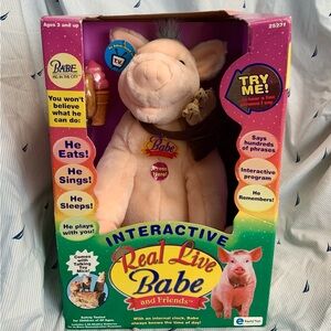 Vintage Real Live Babe And Friends Pig In The City Interactive Talking Doll NIB